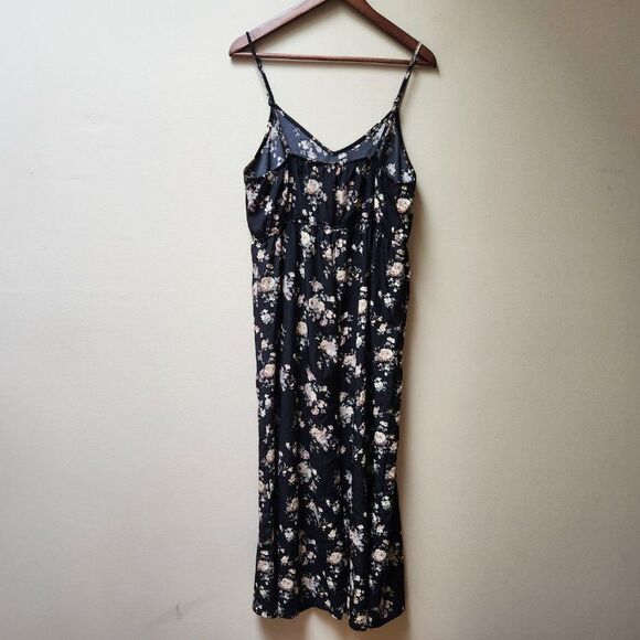 Emery Rose black floral wide leg jumpsuit / m/l - Picture 5 of 6